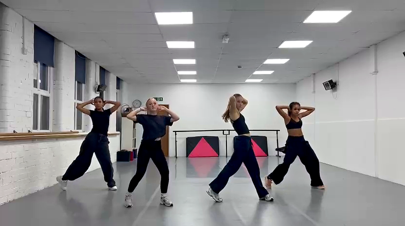 Kay Academy dancers rehearsing a Commercial routine